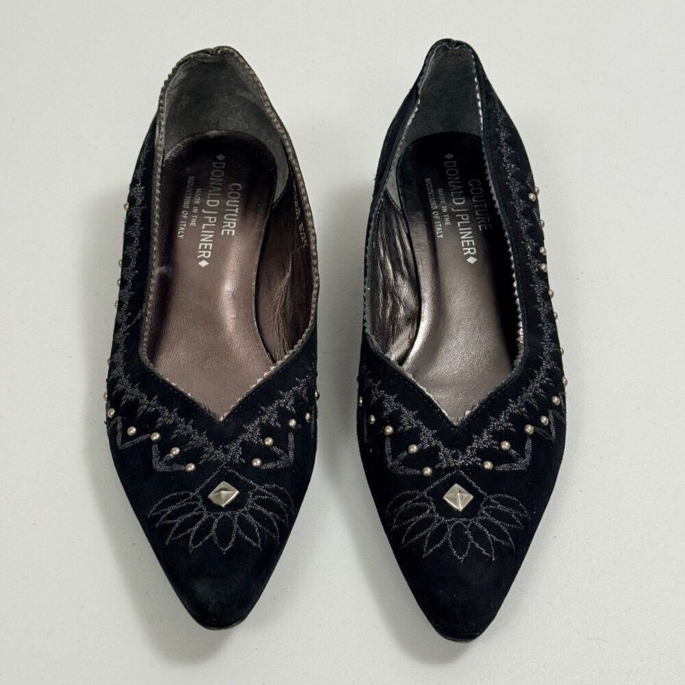 DONALD J PLINER Couture Starr Pumps 8.5 Black Vintage Womens Shoes Low Heel